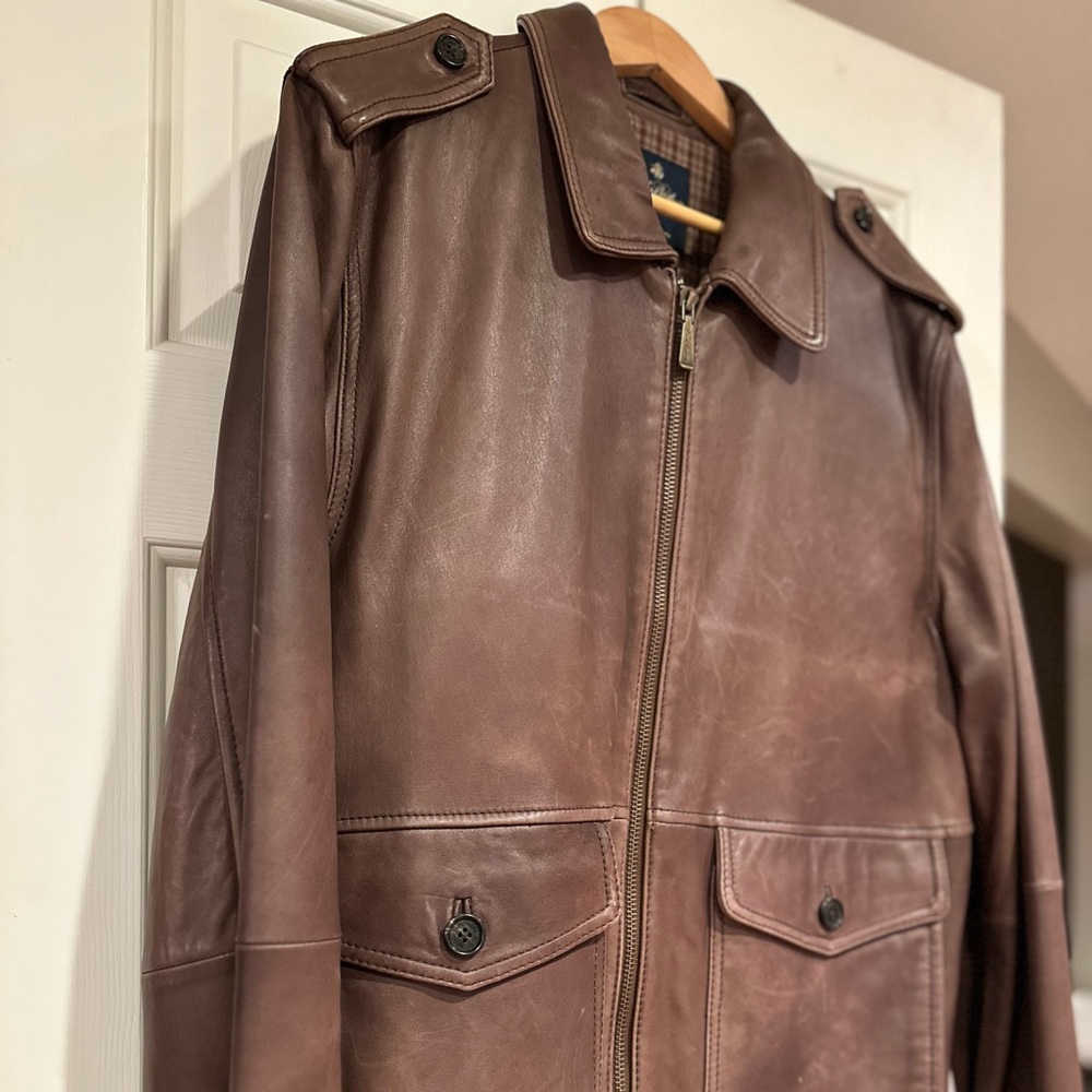 Brooks Brothers Men’s Leather Coat XL